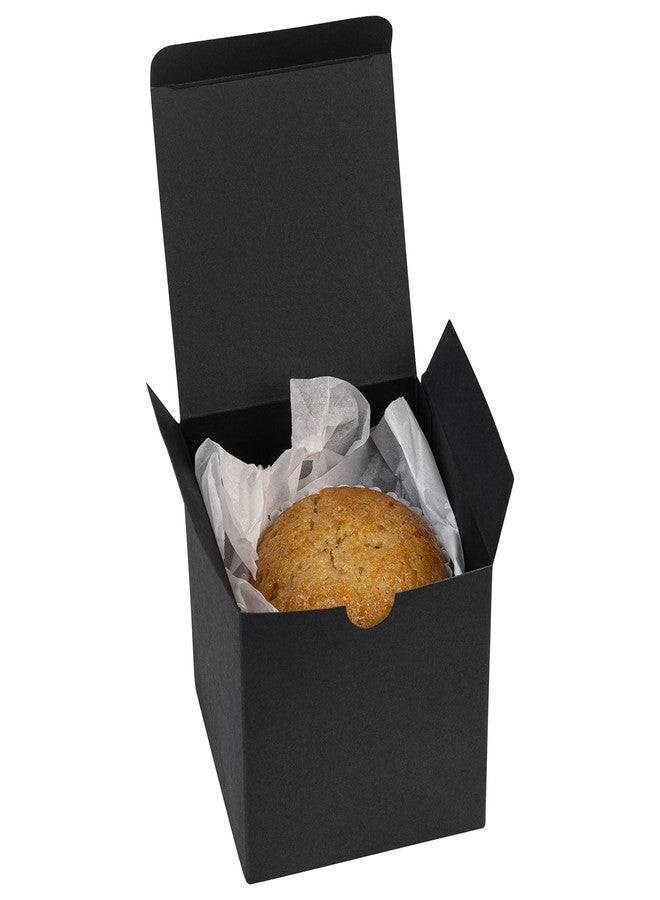 Hammont Cube Black Gift Tuck Top Boxes (18 Pack) | 4x4x4” Small Paper Boxes | for Party Favors, Cupcakes, Weddings, Birthday & Christmas - Image 2